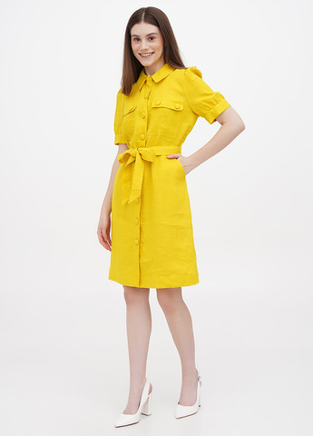 Желтое кэжуал платье рубашка Boden однотонное