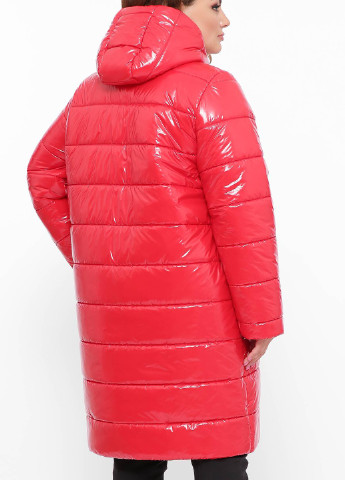 Красное демисезонное Дутое пальто на искусственном пуху МОНИК красное Tatiana
