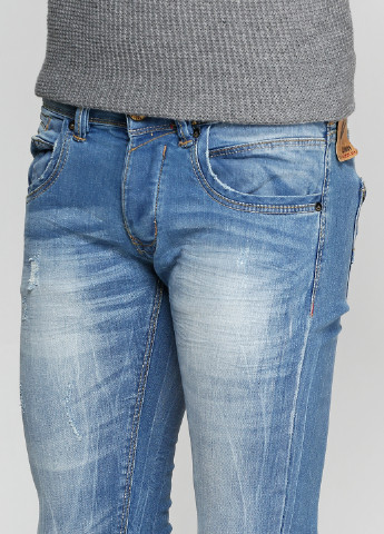 Голубые демисезонные со средней талией джинсы Alcott