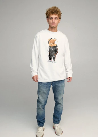 Білий свитшот мужской oversize /no flis/ YAPPI малюнок (254557754)