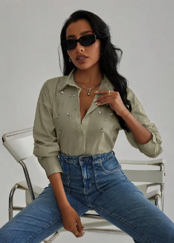Зелёная блуза SHEIN