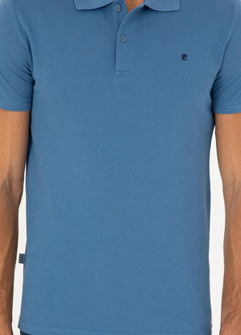 Голубой футболка-поло для мужчин Pierre Cardin однотонная