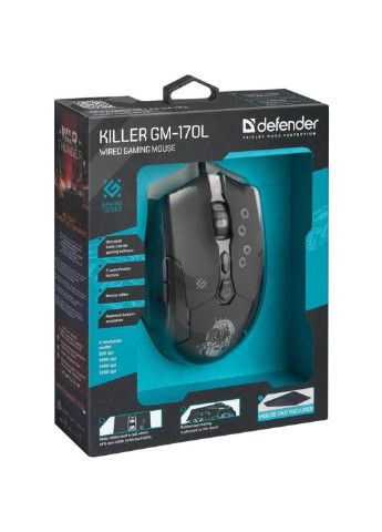 Мишка Killer GM-170L Black (52170) Defender (253546108)
