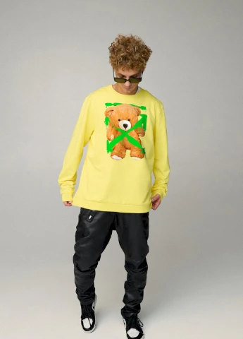 Жовтий світшот чоловічий oversize /no flis/ YAPPI (252259139)