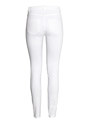 Белые демисезонные скинни джинсы H&M