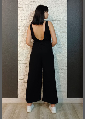 Комбинезон Miho's комбинезон-брюки однотонный чёрный кэжуал вискоза