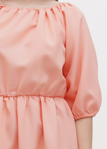Персикова кежуал сукня в стилі армпір Dioni однотонна