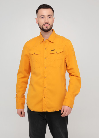Оранжевая кэжуал рубашка однотонная Pme Legend