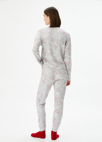 Светло-серая всесезон пижама (лонгслив, брюки) лонгслив + брюки KOTON