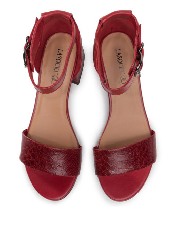 Темно-красные сандалі Lasocki с ремешком с тиснением