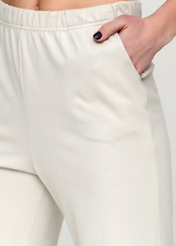 Бежевые кэжуал демисезонные прямые брюки White Stage