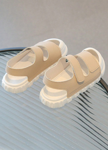 Бежевые кэжуал спортивные сандалии SHEIN на липучке