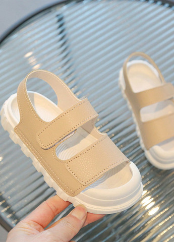 Бежевые кэжуал спортивные сандалии SHEIN на липучке