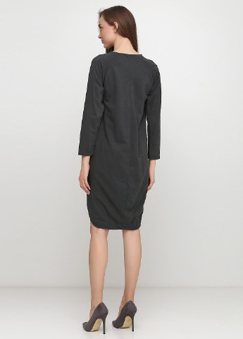 Темно-серое кэжуал платье футляр Made in Italy однотонное