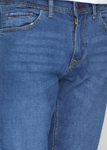 Голубые демисезонные со средней талией джинсы NESCOLY
