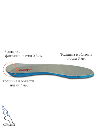 Спортивные стельки Asi (материал Ortholite), длина 25-25.5 см No Brand серые