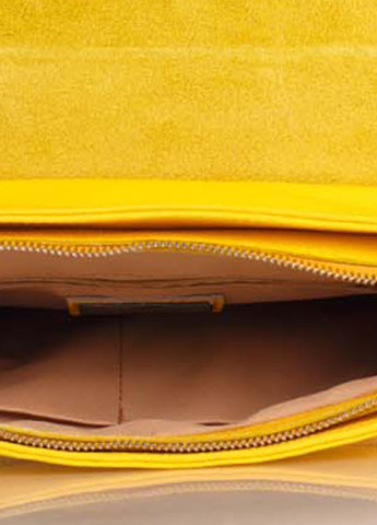 Сумка Genuine Leather кросс боди однотонная жёлтая кэжуал