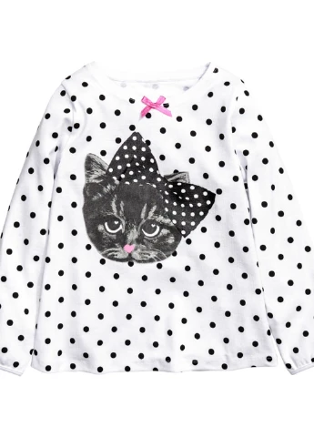 Белая всесезон пижама (лонгслив, брюки) H&M