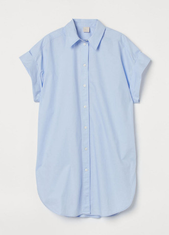 Блакитна кежуал сукня сорочка H&M однотонна