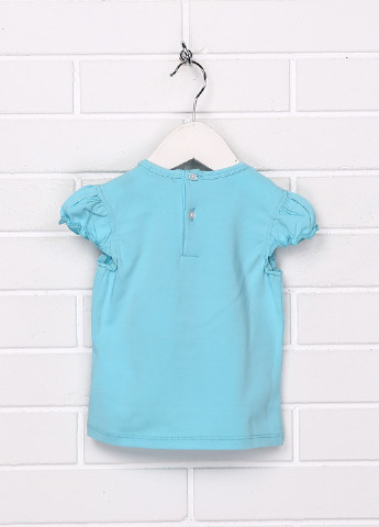 Голубая летняя футболка с коротким рукавом Manai
