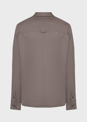 Серо-бежевая классическая, кэжуал рубашка однотонная Drykorn