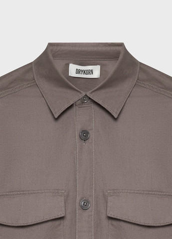 Серо-бежевая классическая, кэжуал рубашка однотонная Drykorn