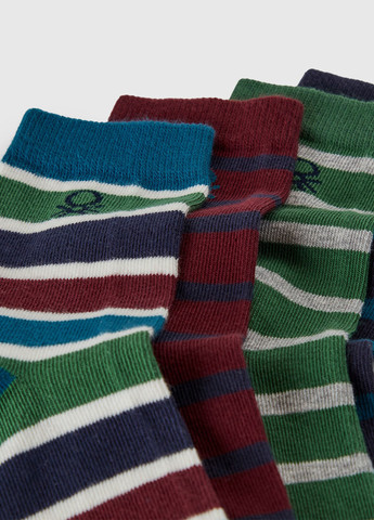Зелені шкарпетки (4 пари) United Colors of Benetton смужки демісезон (367063885)