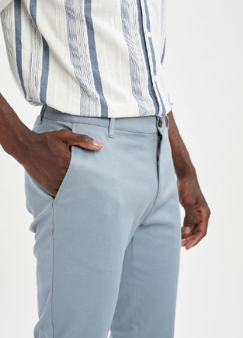 Голубые кэжуал демисезонные чиносы брюки DeFacto