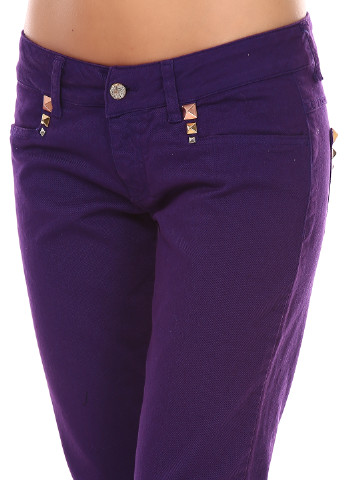 Фиолетовые кэжуал демисезонные прямые брюки МЕТ