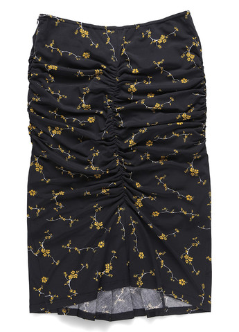 Черное кэжуал платье с открытыми плечами Apart с цветочным принтом