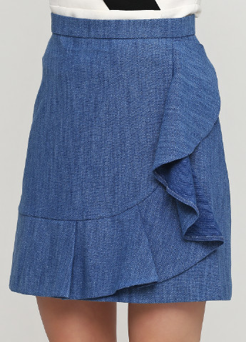 Синяя джинсовая меланж юбка Bel Air а-силуэта (трапеция)