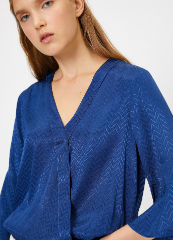 Синя демісезонна блуза на запах KOTON