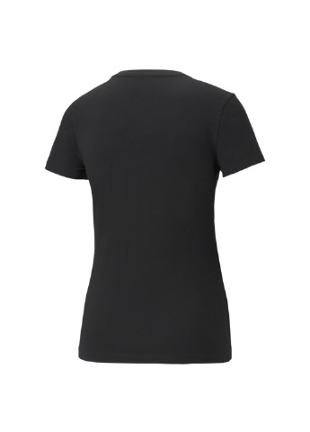 Черная всесезон футболка essentials+ metallic logo women's tee Puma