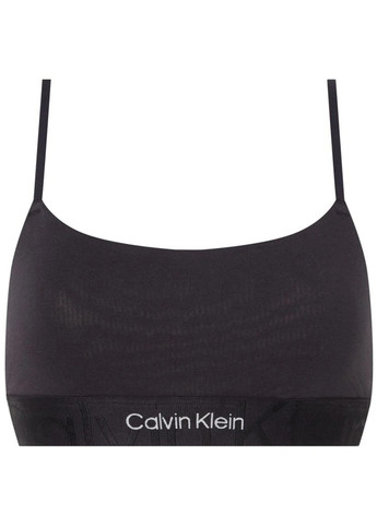Чёрный топ бюстгальтер Calvin Klein без косточек трикотаж, хлопок