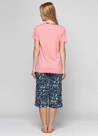 Персиковый демисезонный комплект (футболка, капри) SNC Pijama