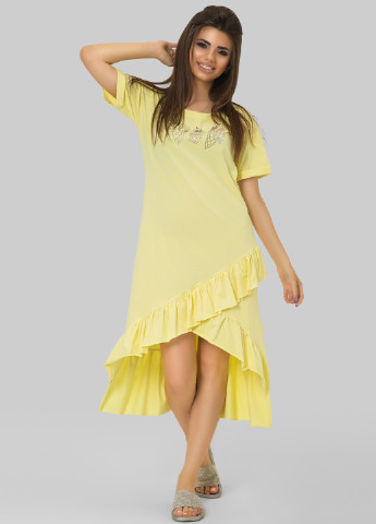 Жовтий ділова сукня коротка Azuri однотонна