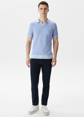 Голубой футболка-поло для мужчин Lacoste однотонная