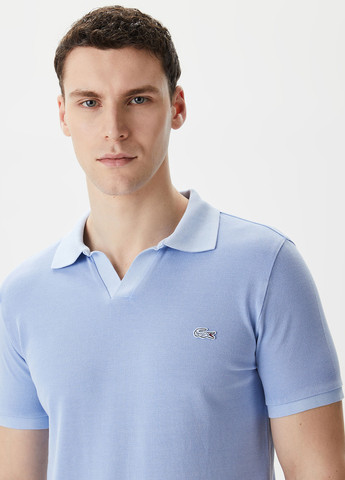 Голубой футболка-поло для мужчин Lacoste однотонная
