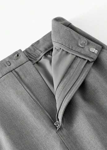 Серая кэжуал, офисная однотонная юбка SHEIN а-силуэта (трапеция)