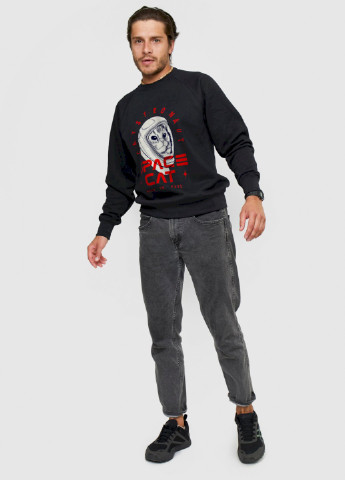 Чорний світшот чоловічий YAPPI малюнок (251424287)