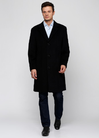 Черное демисезонное Пальто однобортное Piserro