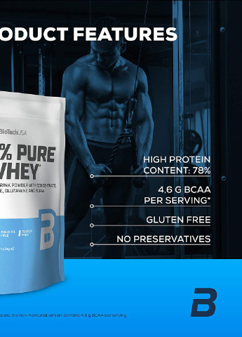 Протеин 100% Pure Whey 454 g (Rasberry Cheescake) Biotech (255679214)