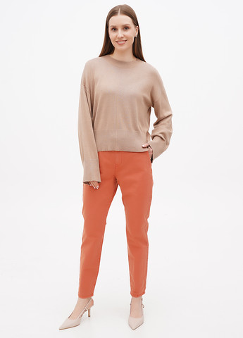 Оранжевые кэжуал демисезонные прямые брюки S.Oliver