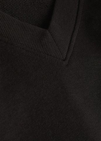 Свитшот H&M - Свободный крой однотонный черный кэжуал хлопок, трикотаж - (262738513)