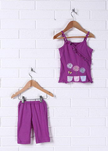 Фиолетовый летний комплект (майка, бриджи) Baby Art