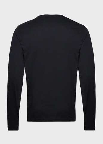 Лонгслів Gant однотонний чорний кежуали бавовна, трикотаж