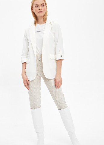 Белый женский пиджак DeFacto - демисезонный