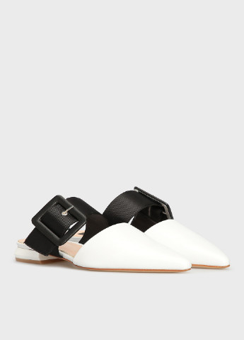 Черно-белые женские кэжуал туфли на низком каблуке итальянские - фото