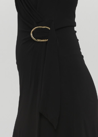 Черное коктейльное платье на запах The J. Peterman Company однотонное