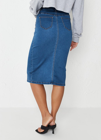 Синяя кэжуал, джинсовая однотонная юбка Missguided